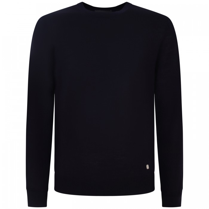 Maglione blu con mini logo per uomo