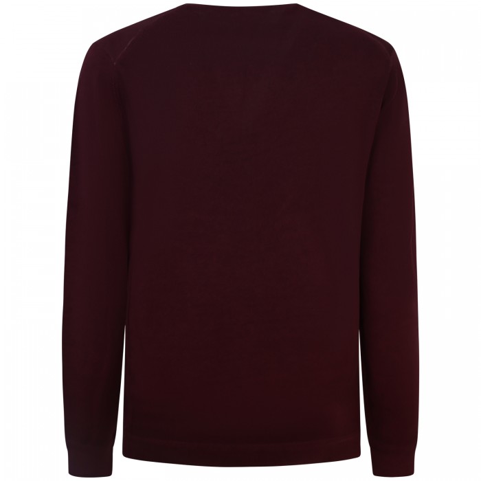 Maglione bordeaux con mini logo per uomo