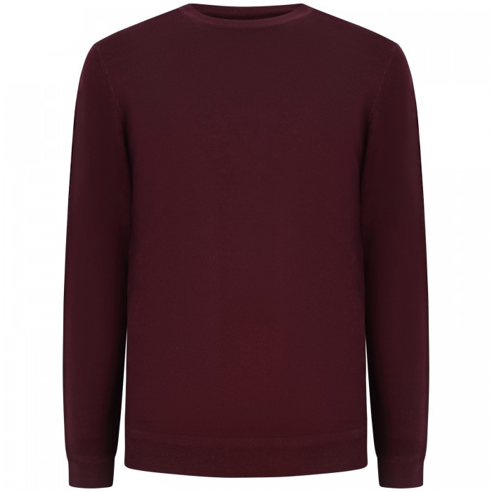 Maglione bordeaux con mini logo per uomo