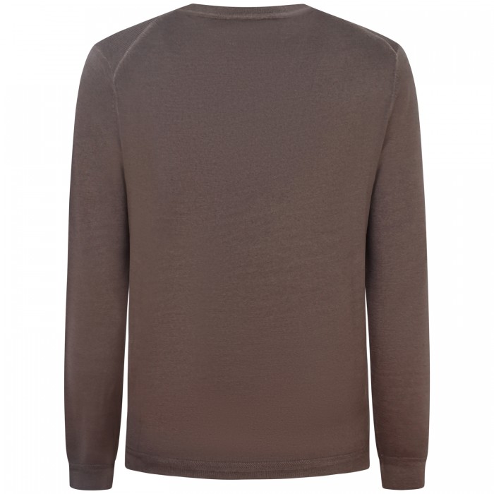 Maglione marrone con mini logo per uomo