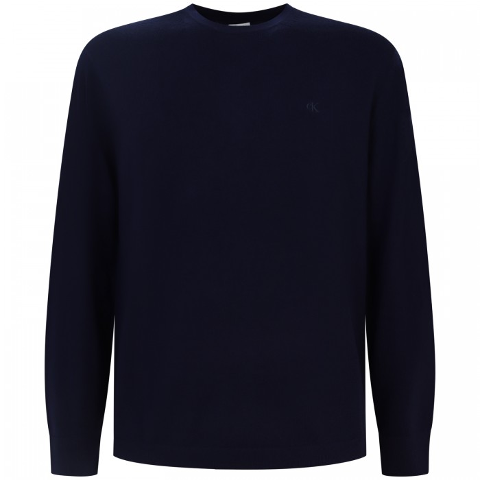 Maglione blu con mini logo per uomo