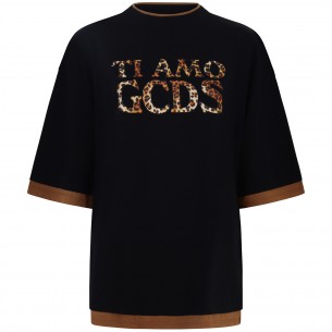 T-shirt nera con logo...