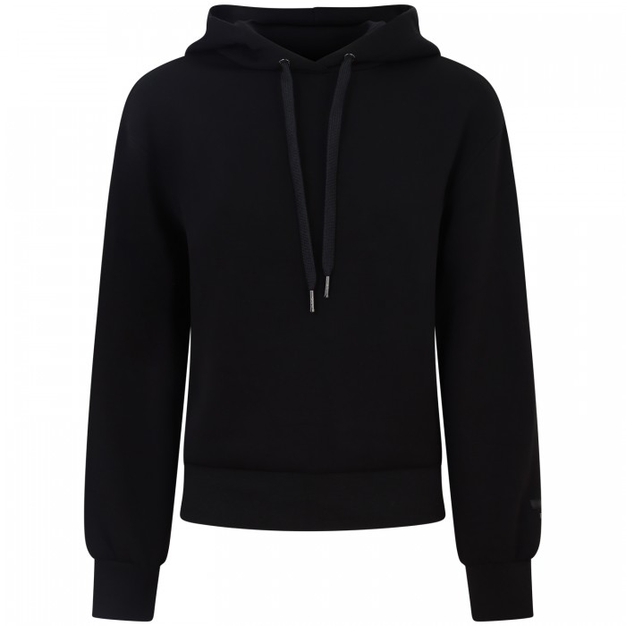 Felpa nera con cappuccio per donna