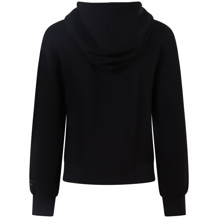 Felpa nera con cappuccio per donna