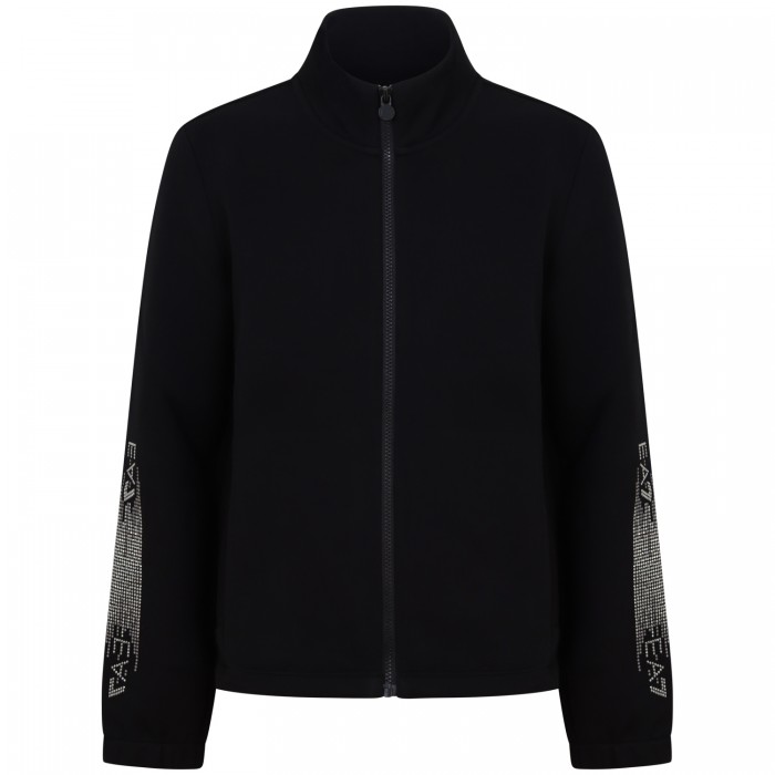 Felpa con zip nera per donna