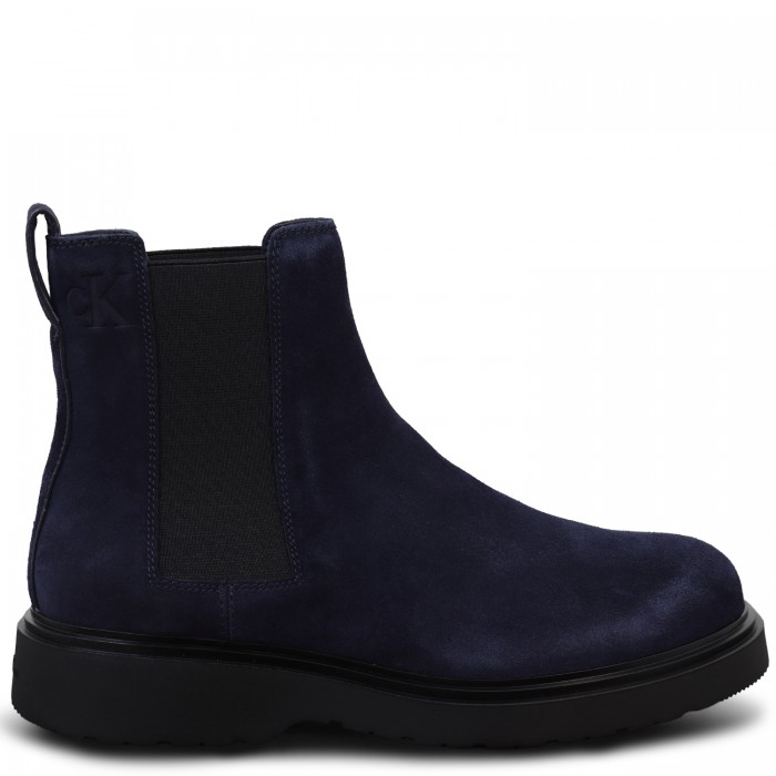 Stivaletti blu scamosciato per uomo