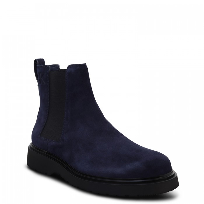 Stivaletti blu scamosciato per uomo