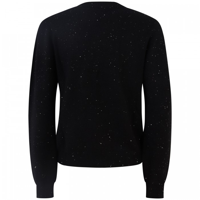 Maglione nero con strass per donna