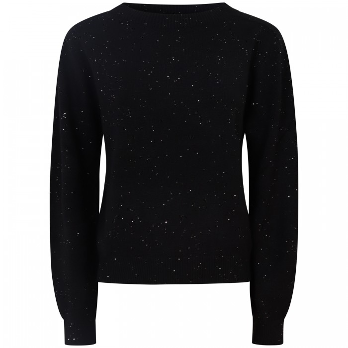 Maglione nero con strass per donna