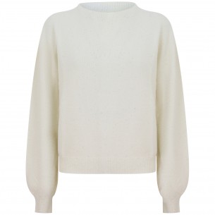 Maglione panna con strass...