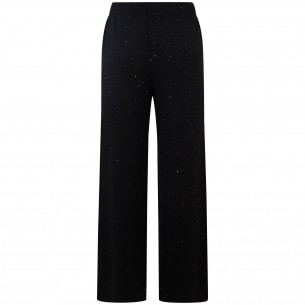 Pantalone nero con strass... 2
