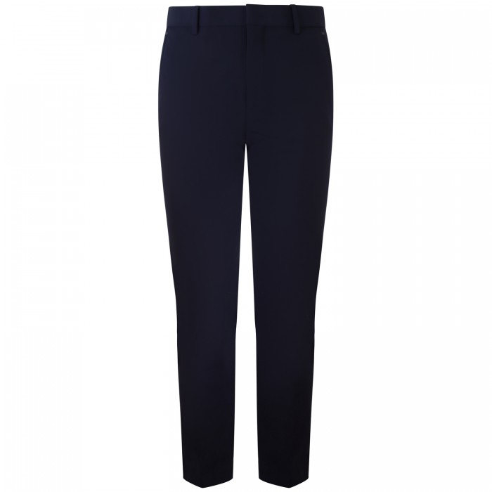 Pantalone blu con mini logo per uomo