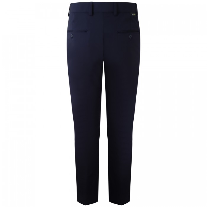 Pantalone blu con mini logo per uomo