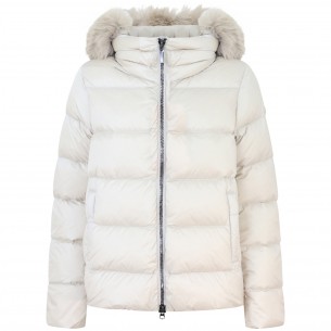 Piumino corto avorio per donna
