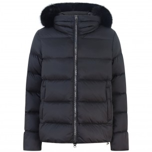 Piumino corto nero per donna