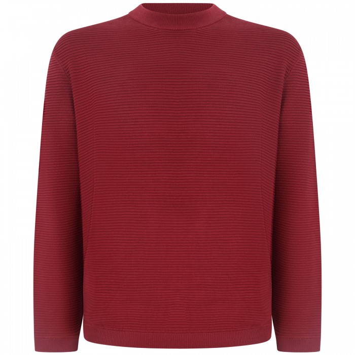 Maglione bordeaux a coste per uomo