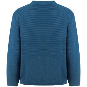 Maglione blu a coste per uomo 2