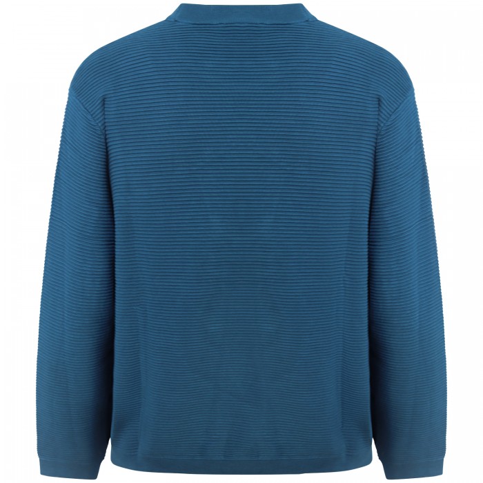 Maglione blu a coste per uomo