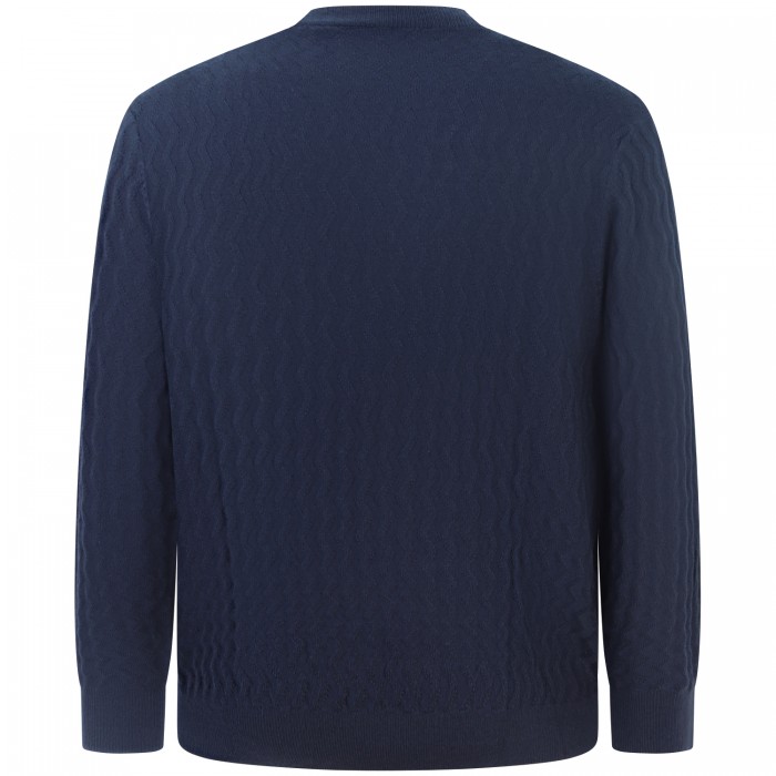 Maglione blu con mini logo per uomo