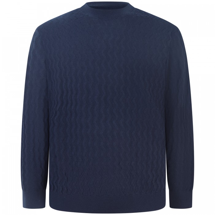 Maglione blu con mini logo per uomo