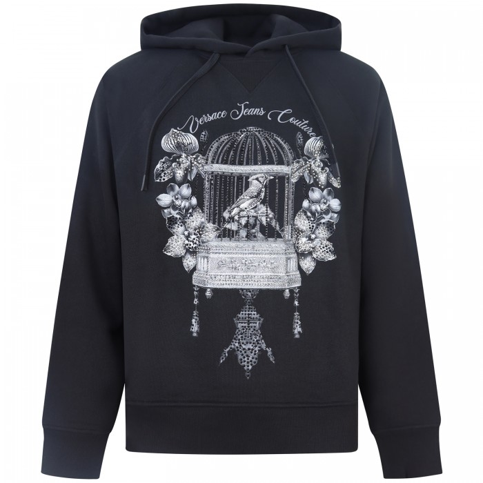 Felpa nera con strass  per uomo