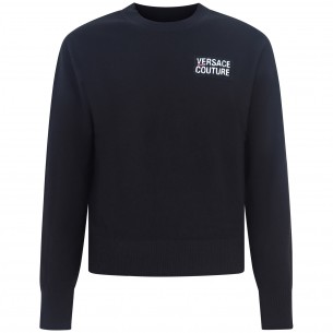 Maglione nero con logo per...