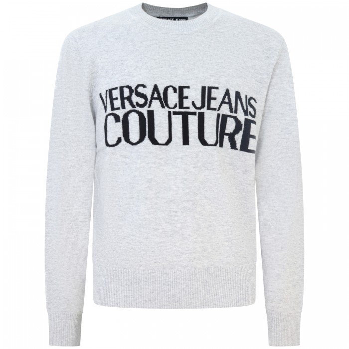 Maglione grigio con logo per uomo