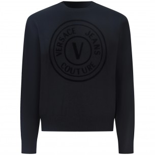 Maglione nero con logo per...