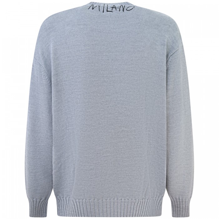 Maglione grigio con logo per uomo Maglione grigio con logo per uomo