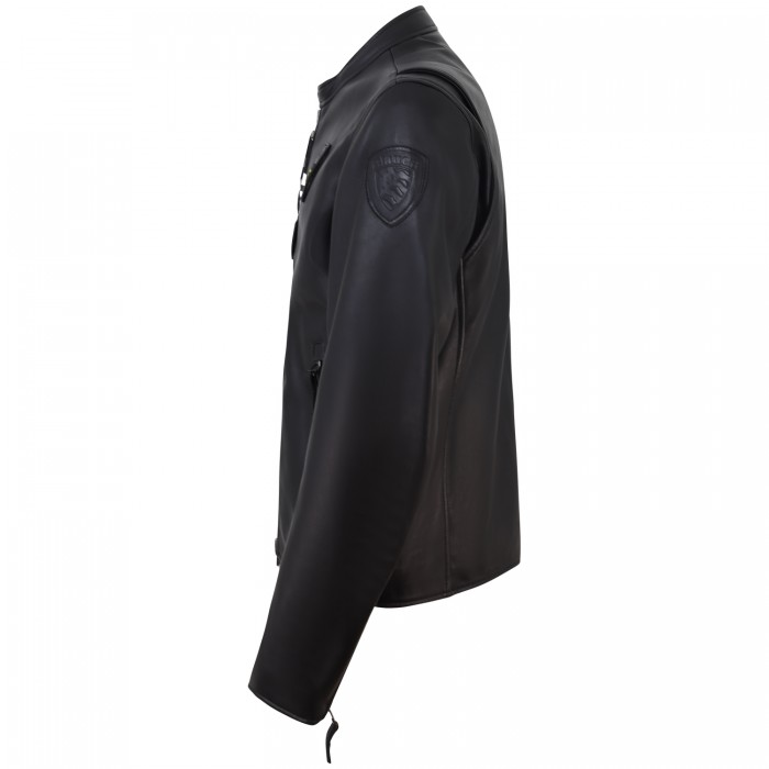 Giubbotto nero in pelle per uomo Giubbotto nero in pelle per uomo