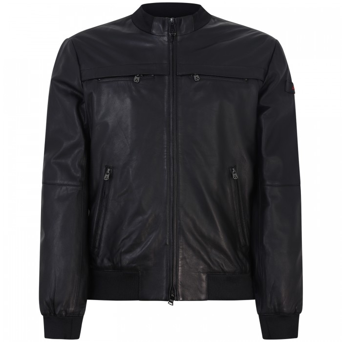 Giubbotto nero in pelle 'SAND LEATHER... Giubbotto nero in pelle 'SAND LEATHER...