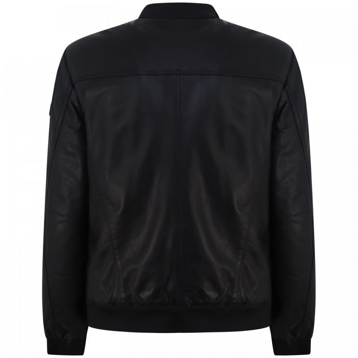 Giubbotto nero in pelle 'SAND LEATHER... Giubbotto nero in pelle 'SAND LEATHER...