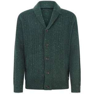 Cardigan a trecce verde