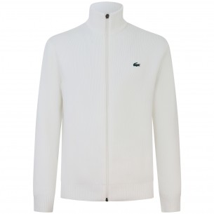 Cardigan con zip a costine...