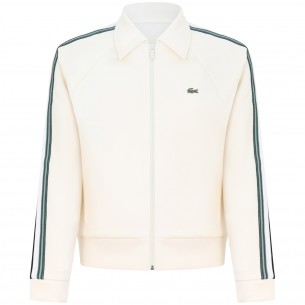 Felpa avorio con zip per uomo