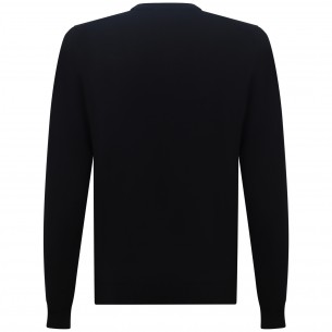Maglione nero in lana per uomo