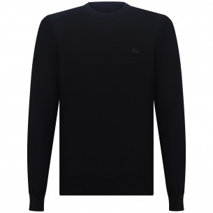 Maglione nero in lana per uomo 2