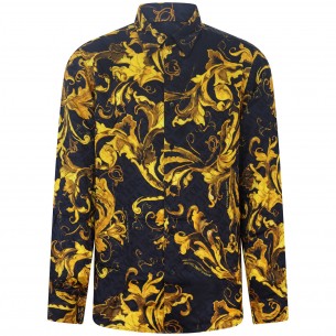 Camicia nera-oro per uomo