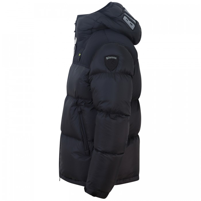 Piumino nero con logo per uomo Piumino nero con logo per uomo