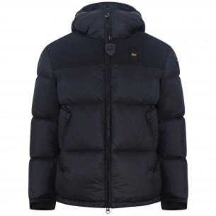 Piumino nero con logo per uomo