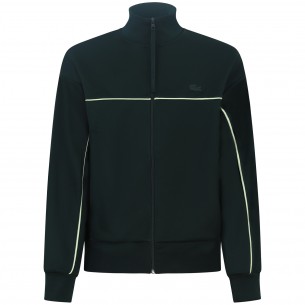 Felpa verde con zip per uomo