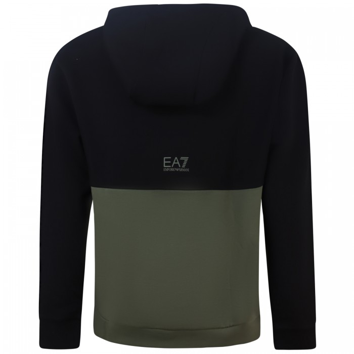 Felpa verde e nera con logo per uomo Felpa verde e nera con logo per uomo