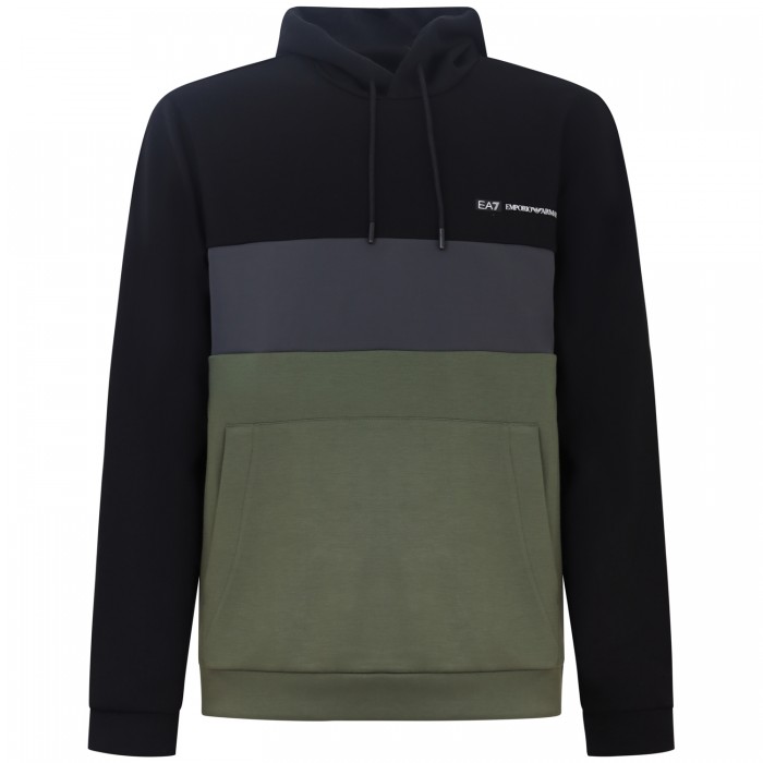 Felpa verde e nera con logo per uomo Felpa verde e nera con logo per uomo