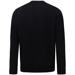 Cardigan nero con zip per uomo 2