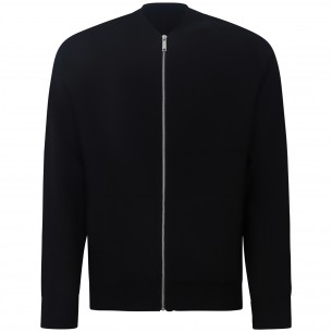 Cardigan nero con zip per uomo