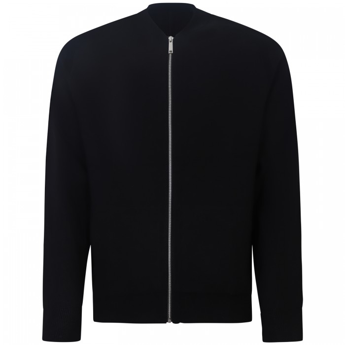 Cardigan nero con zip per uomo