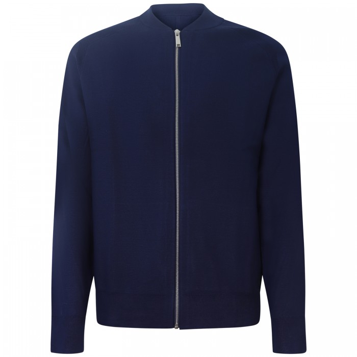 Cardigan blu con zip per uomo Cardigan blu con zip per uomo