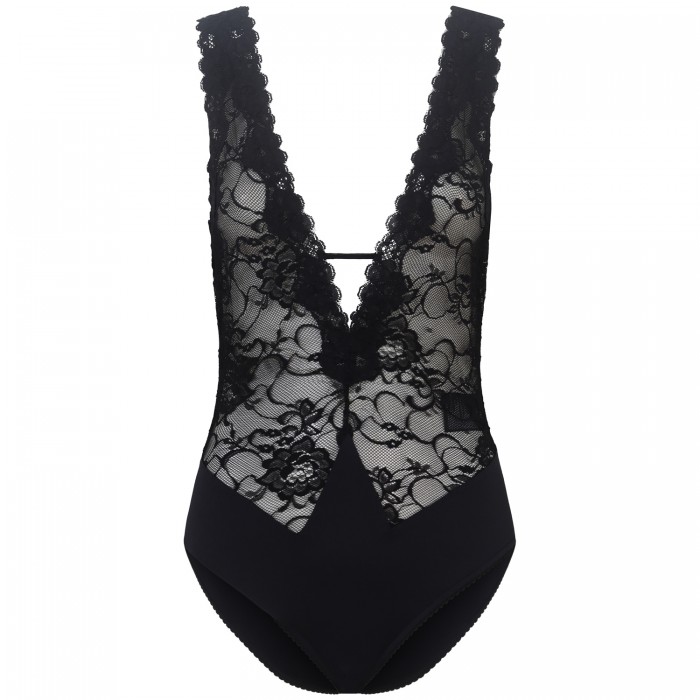 Body nero in pizzo 'ODETTE' per donna Body nero in pizzo 'ODETTE' per donna