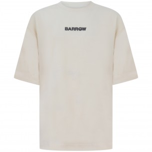 T-shirt beige con logo...