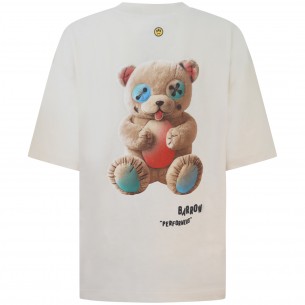 T-shirt beige con logo... 2